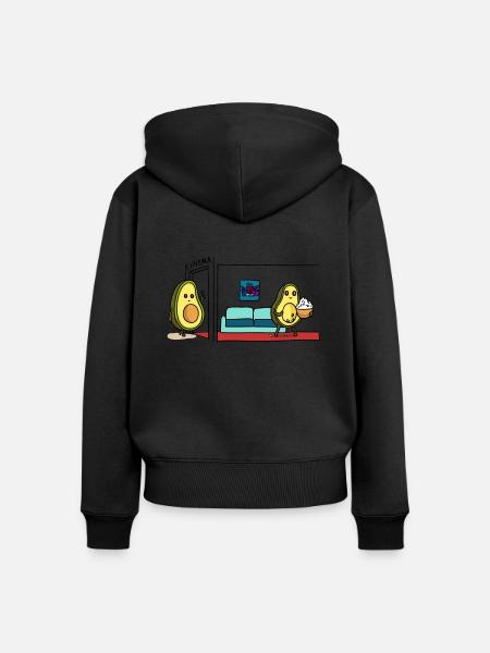 Avocado Kino - Frauen Premium Bio Zip Hoodie - Schwarz