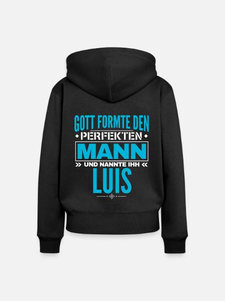 Luis Name Design - Frauen Premium Bio Zip Hoodie - Schwarz