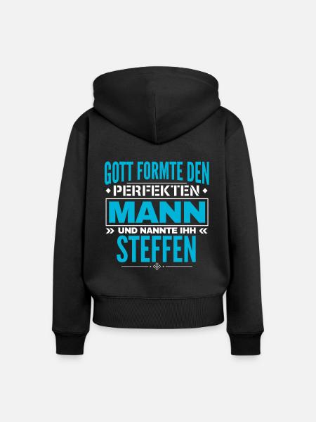 Steffen Name Design - Frauen Premium Bio Zip Hoodie - Schwarz