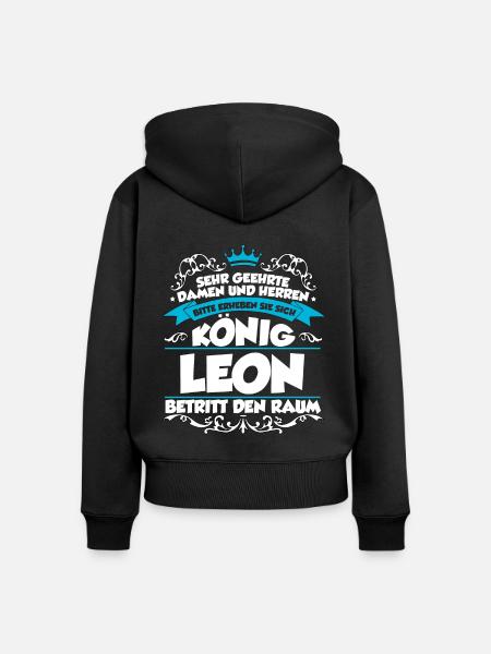 Leon Name Design - Frauen Premium Bio Zip Hoodie - Schwarz