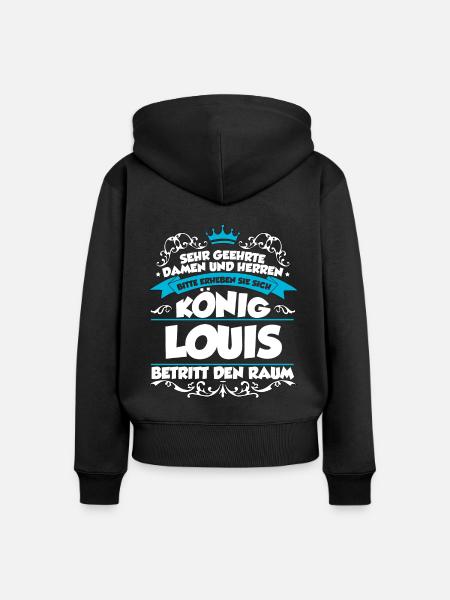 Louis Name Design - Frauen Premium Bio Zip Hoodie - Schwarz