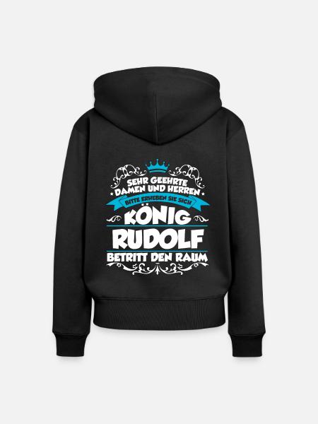 Rudolf Name Design - Frauen Premium Bio Zip Hoodie - Schwarz