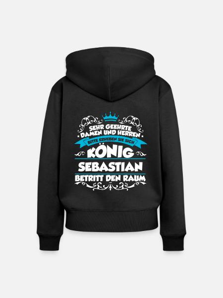 Sebastian Name Design - Frauen Premium Bio Zip Hoodie - Schwarz