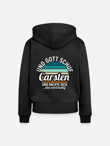 Christoph - Frauen Premium Bio Zip Hoodie - Schwarz