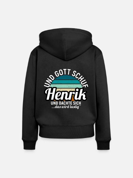 Henrik - Frauen Premium Bio Zip Hoodie - Schwarz