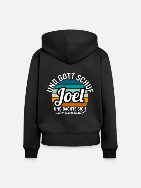 Joel - Frauen Premium Bio Zip Hoodie - Schwarz