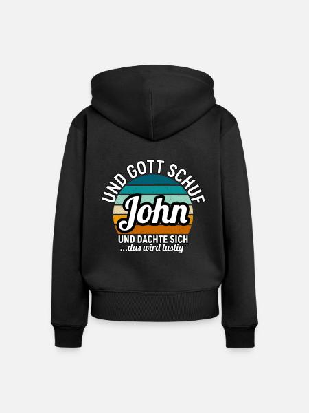 John - Frauen Premium Bio Zip Hoodie - Schwarz