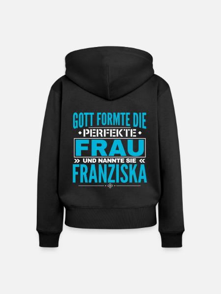 Franziska Name Design - Frauen Premium Bio Zip Hoodie - Schwarz