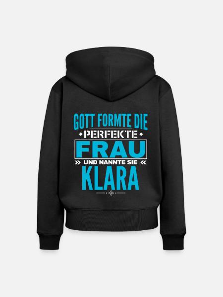 Klara Name Design - Frauen Premium Bio Zip Hoodie - Schwarz