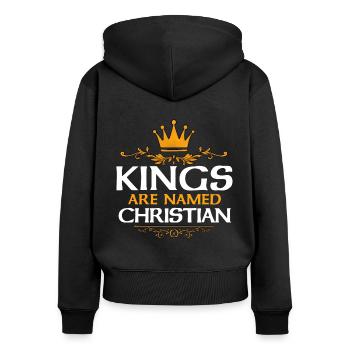 Christian - Women's Premium Organic Zip Hoodie - black - Back - Julia (174cm)