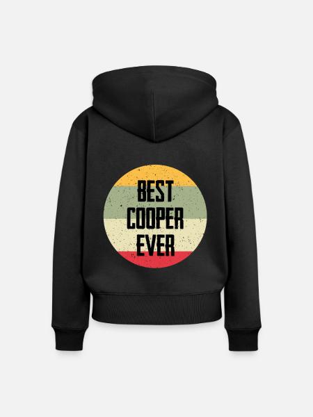 Best Cooper Ever - Frauen Premium Bio Zip Hoodie - Schwarz