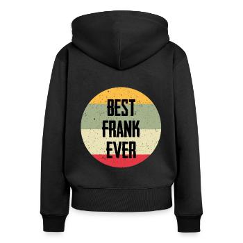 Le meilleur Frank de tous les temps - Sweat à capuche zippé Premium bio Femme - noir - Dos - Julia (174cm)