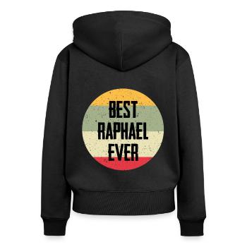 Best Raphael Ever - Frauen Premium Bio Zip Hoodie - Schwarz - Hinten - Julia (174cm)