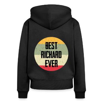 Best Richard Ever - Frauen Premium Bio Zip Hoodie - Schwarz - Hinten - Julia (174cm)