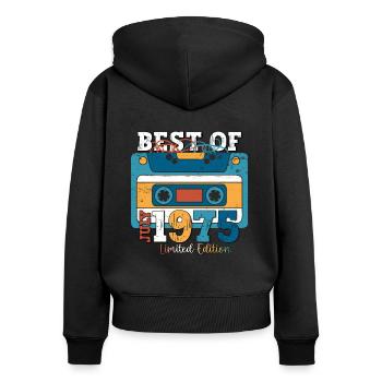 48. Geburtstag Mann Juli Jahrgang 1975 Kassette - Frauen Premium Bio Zip Hoodie - Schwarz - Hinten - Julia (174cm)