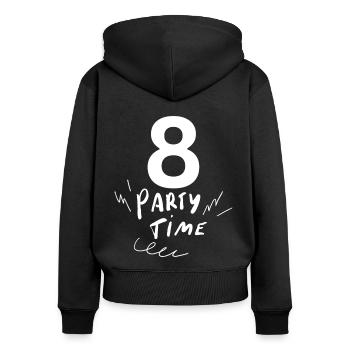 8 - Women's Premium Organic Zip Hoodie - black - Back - Julia (174cm)