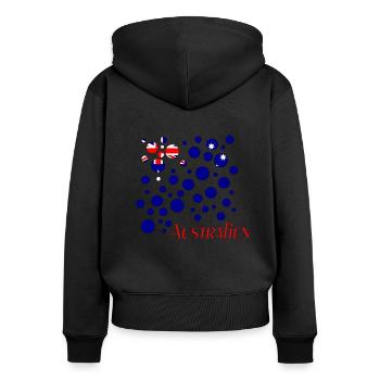 Australien Australia - Frauen Premium Bio Zip Hoodie - Schwarz - Hinten - Julia (174cm)