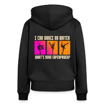 Eiskunstlauf - Frauen Premium Bio Zip Hoodie - Schwarz - Hinten - Julia (174cm)