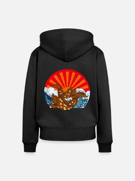 Japanische Kunst - Frauen Premium Bio Zip Hoodie - Schwarz