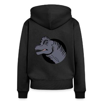 Dinosaure Brachiosaurus - Sweat à capuche zippé Premium bio Femme - noir - Dos - Julia (174cm)