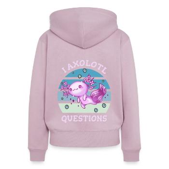 I axolotl questions - Frauen Premium Bio Zip Hoodie - Altrosa - Hinten - Julia (174cm)