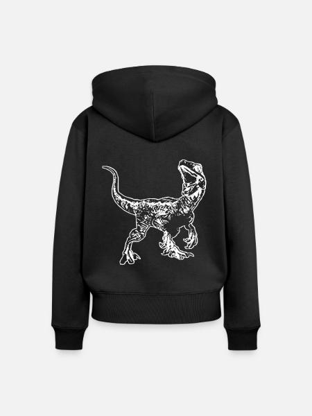 Velociraptor - Frauen Premium Bio Zip Hoodie - Schwarz