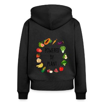 Vegan - Women's Premium Organic Zip Hoodie - black - Back - Julia (174cm)