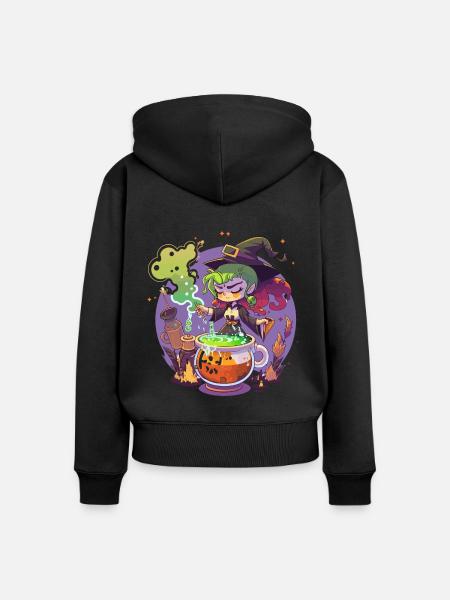 Kessel-Gebräu - Frauen Premium Bio Zip Hoodie - Schwarz