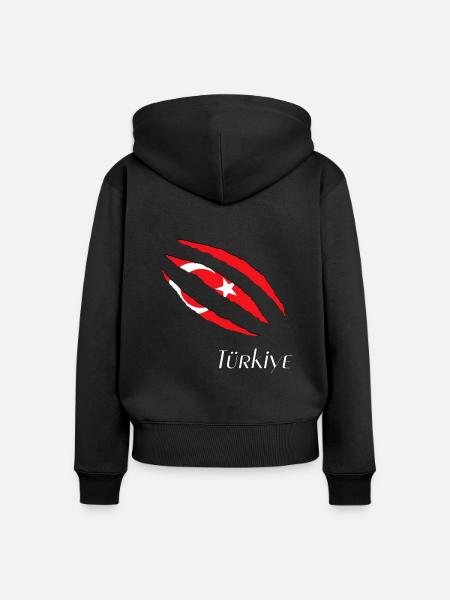 Türkei - Türkiye - Frauen Premium Bio Zip Hoodie - Schwarz