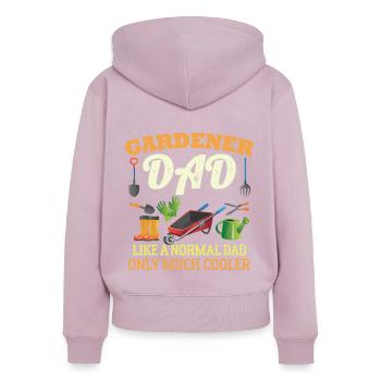 Gärtner Vater wie ein normaler Vater nur viel - Frauen Premium Bio Zip Hoodie - Altrosa - Hinten - Julia (174cm)