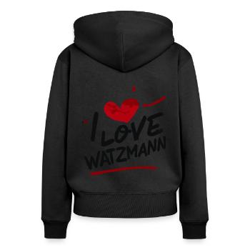Berg Watzmann Bayern Alpen - Liebe Herz - Frauen Premium Bio Zip Hoodie - Schwarz - Hinten - Julia (174cm)