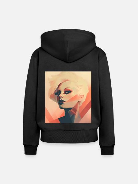 Der Blick - Frauen Premium Bio Zip Hoodie - Schwarz