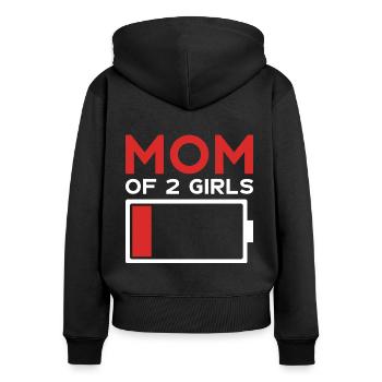 MAMAN DEUX FILLES MAMAN DE 2 FILLES - Sweat à capuche zippé Premium bio Femme - noir - Dos - Julia (174cm)