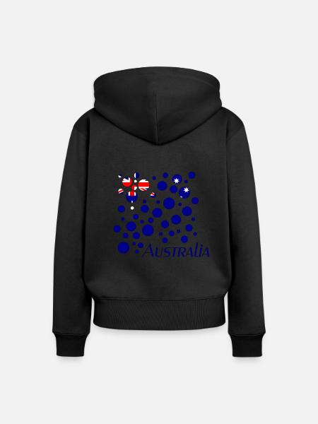 Australia - Frauen Premium Bio Zip Hoodie - Schwarz