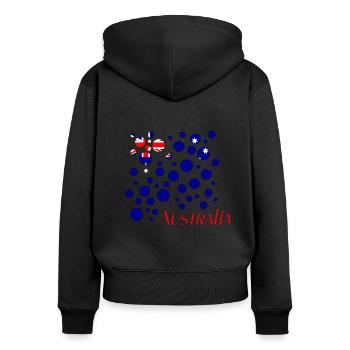 Australia Australien - Frauen Premium Bio Zip Hoodie - Schwarz - Hinten - Julia (174cm)