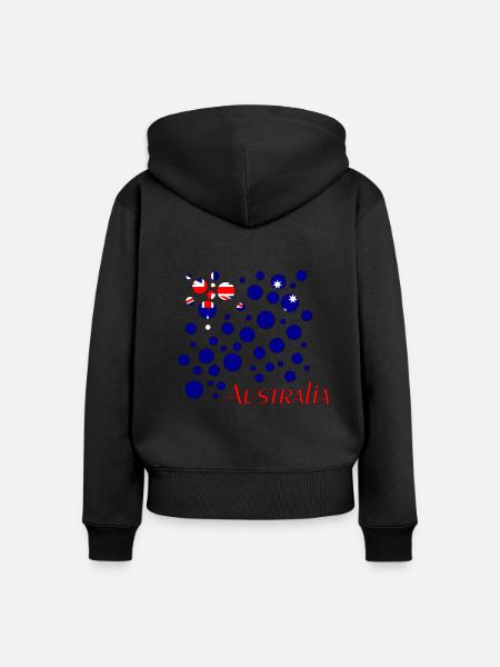 Australia Australien - Frauen Premium Bio Zip Hoodie - Schwarz
