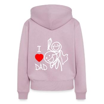 Ich liebe Papa DE - Frauen Premium Bio Zip Hoodie - Altrosa - Hinten - Julia (174cm)