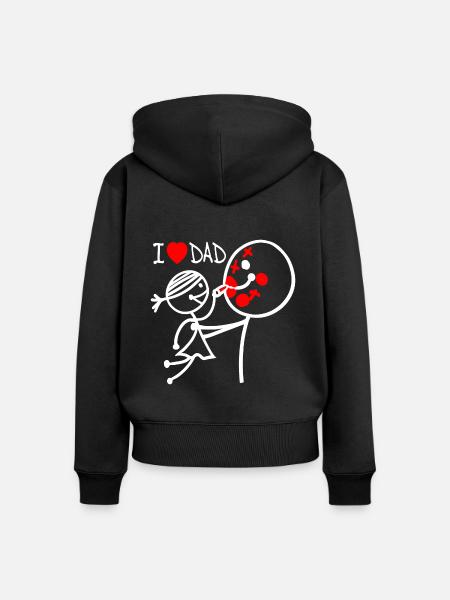 Ich liebe Papa DE - Frauen Premium Bio Zip Hoodie - Schwarz