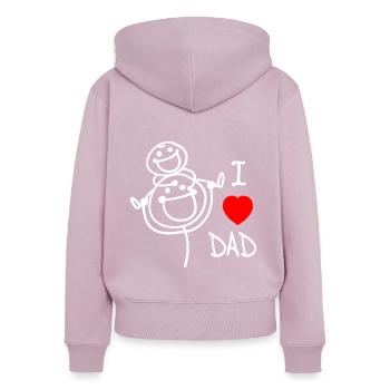 Ich liebe Papa DE - Frauen Premium Bio Zip Hoodie - Altrosa - Hinten - Julia (174cm)