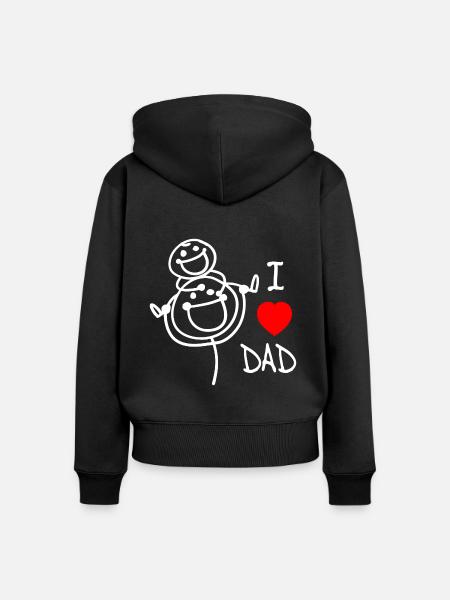 Ich liebe Papa DE - Frauen Premium Bio Zip Hoodie - Schwarz