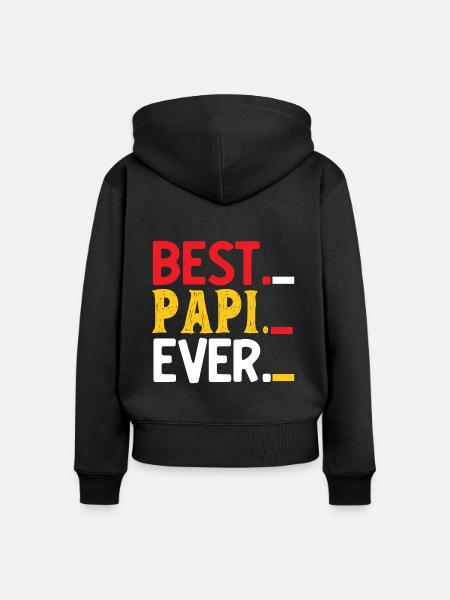 Vater Vater Vater - Frauen Premium Bio Zip Hoodie - Schwarz