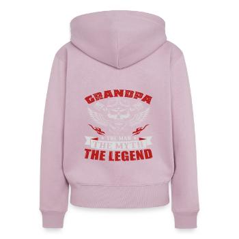 OPA MAN MASS LEGENDE - Frauen Premium Bio Zip Hoodie - Altrosa - Hinten - Julia (174cm)