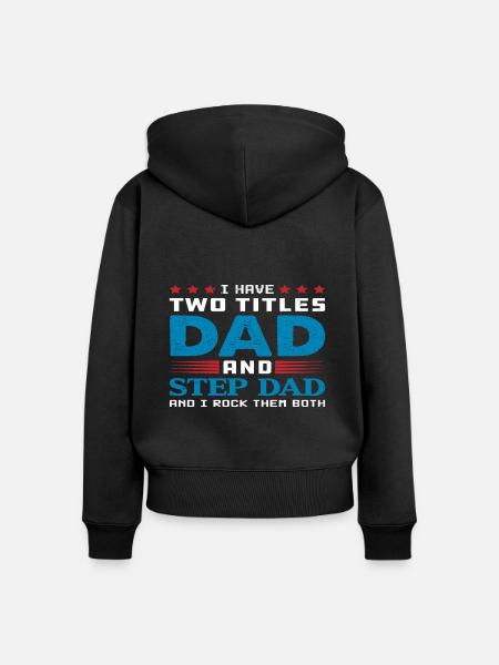Stiefvater Papa - Frauen Premium Bio Zip Hoodie - Schwarz