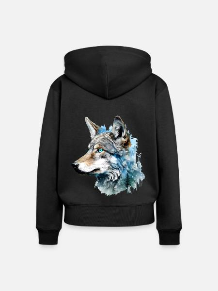 Coyote - Frauen Premium Bio Zip Hoodie - Schwarz