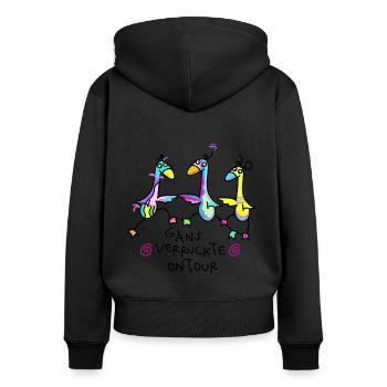 Junggesellinen Weiberabend - Frauen Premium Bio Zip Hoodie - Schwarz - Hinten - Julia (174cm)