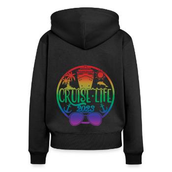 Cruise Life 2023 Croisière Vacances d’été - Sweat à capuche zippé Premium bio Femme - noir - Dos - Julia (174cm)