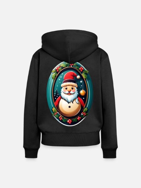 Weihnachtsmann - Frauen Premium Bio Zip Hoodie - Schwarz