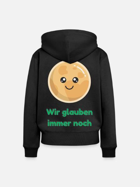 Wir glauben immer noch mit Pluto - Frauen Premium Bio Zip Hoodie - Schwarz