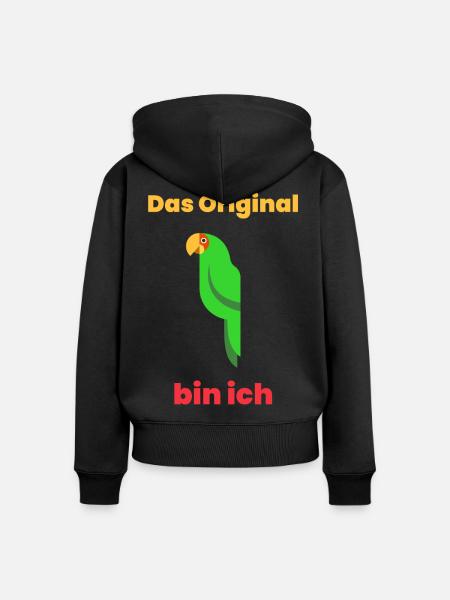 Das Original bin ich - Frauen Premium Bio Zip Hoodie - Schwarz