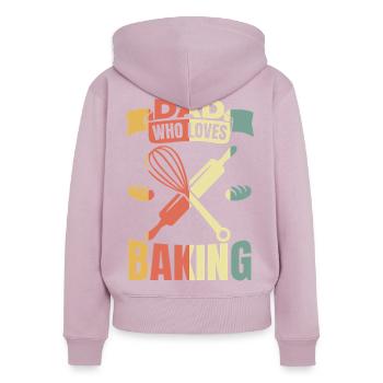Bäcker Vater - Frauen Premium Bio Zip Hoodie - Altrosa - Hinten - Julia (174cm)